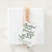 Dankbare Dankbarkeit Gesegnetes dunkelgrünes Skrip Geschenkanhänger (Beispiel)