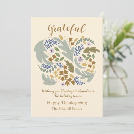 Dankbare Danksagung Ankündigung (Stehend Vorderseite)