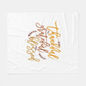 Dankbare Danksagung White Fleecedecke (Vorderseite (Horizontal))