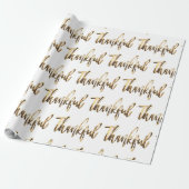 Dankbare Elegante Imitate Gold-Script-Erntedank Geschenkpapier (Ungerollt)