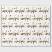Dankbare Elegante Imitate Gold-Script-Erntedank Geschenkpapier (Flach)