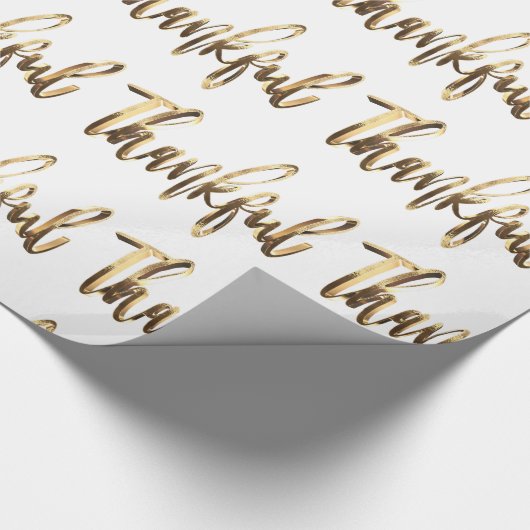 Dankbare Elegante Imitate Gold-Script-Erntedank Geschenkpapier (Ecke)