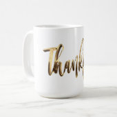 Dankbare Elegante Imitate Gold-Script-Erntedank Kaffeetasse (Vorderseite Links)
