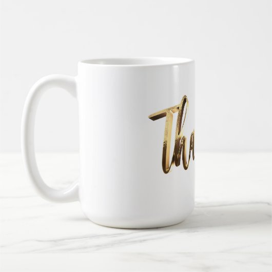 Dankbare Elegante Imitate Gold-Script-Erntedank Kaffeetasse (Links)