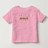 Dankbare Elegante Imitate Gold Script Erntedank Kleinkind T-shirt (Vorderseite)