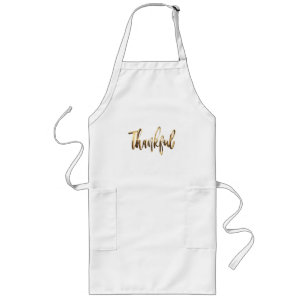 Dankbare Elegante Imitate Gold-Script-Erntedank Lange Schürze