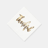 Dankbare Elegante Imitate Gold Script Erntedank Serviette (Ecke)