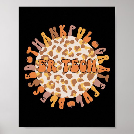Dankbare Er Tech Erntedank Notrufzentrale Tech Poster (Vorne)