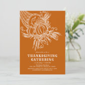 Dankbare Ernte | Erntedank Party Orange Einladung (Stehend Vorderseite)