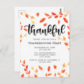 Dankbare Erntedank Dinner Herbst Herbstausgänge Postkarte (Vorne/Hinten)