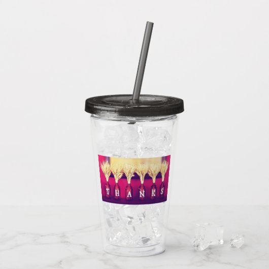 Dankbare Erntedank Flaschen Acryltrinkbecher (Rückseite Ice)
