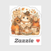 Dankbare Erntekatze Aufkleber (Blatt)