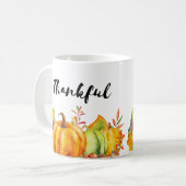 Dankbare Erntepumpen, Blätter und Folien Kaffeetasse (Vorderseite Links)