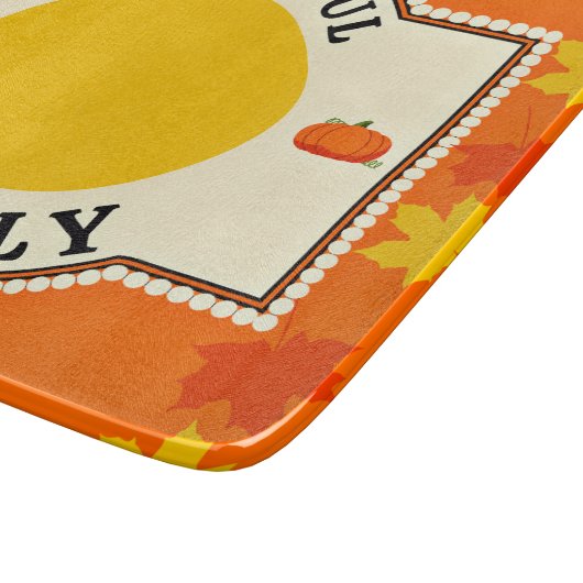 Dankbare Familie - Kundenspezifisches Erntedank-Fo Schneidebrett (Ecke)