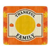 Dankbare Familie - Kundenspezifisches Erntedank-Fo Schneidebrett (Vorderseite)