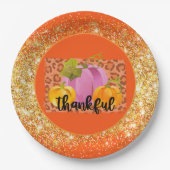 Dankbare Farbe für den Herbst Pappteller (Vorderseite)