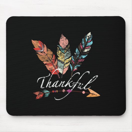Dankbare Feder und Arrow Fall - Vintager Thanksg Mousepad (Vorne)