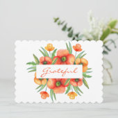 Dankbare florale Erntedank Flachskalkarte Feiertagskarte (Stehend Vorderseite)