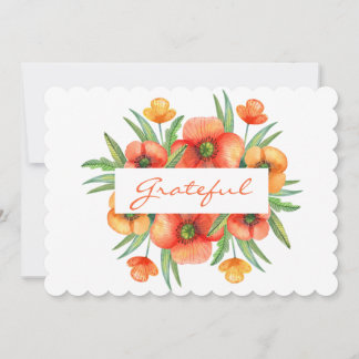 Dankbare florale Erntedank Flachskalkarte Feiertagskarte