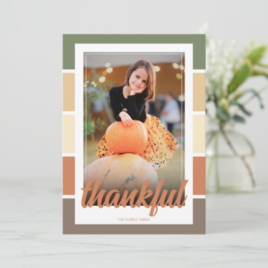 Dankbare Foto Erntedank Card oder Einladung (Stehend Vorderseite)