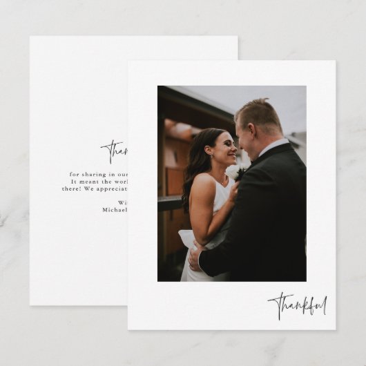 Dankbare Foto Hochzeit Dankeschön Karte (Vorne/Hinten)