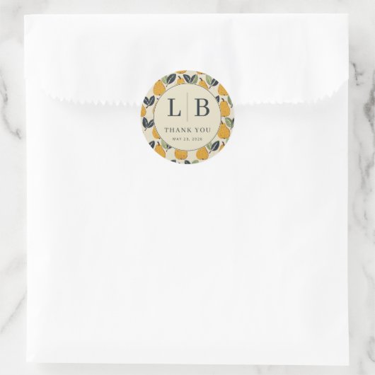 Dankbare gelbe Birnen-Illustration Runder Aufkleber (Tasche)