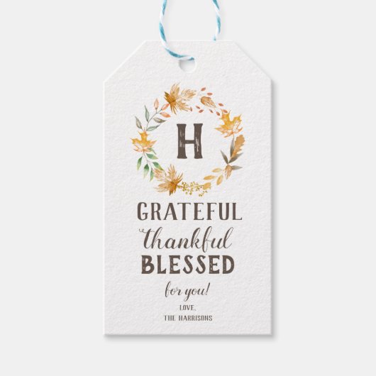 Dankbare Geschenkmarke Geschenkanhänger (Vorderseite)