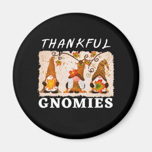 Dankbare Gnome mit Niedlichem Herbsttrio von Gnome Magnet