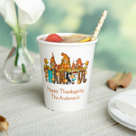 Dankbare Gnomes Fall Erntedank Herbstpumpen Pappbecher