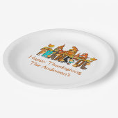 Dankbare Gnomes Fall Erntedank Herbstpumpen Pappteller (Schrägansicht)