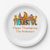 Dankbare Gnomes Fall Erntedank Herbstpumpen Pappteller (Vorderseite)