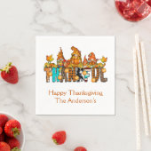 Dankbare Gnomes Fall Erntedank Herbstpumpen Serviette (Beispiel)