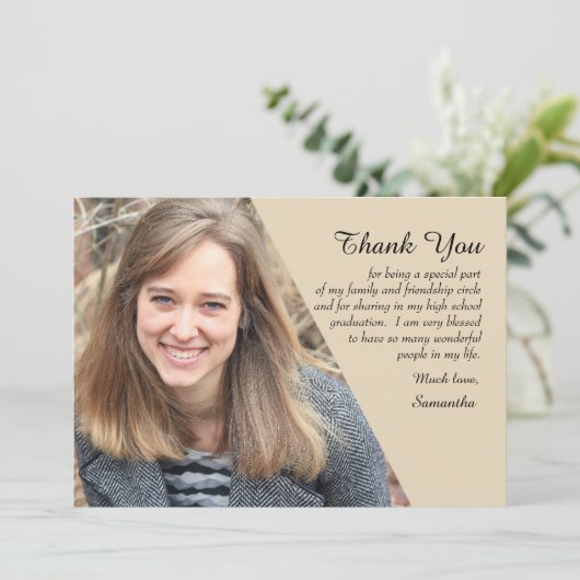 Dankbare Graduate Foto Card Ankündigung (Stehend Vorderseite)