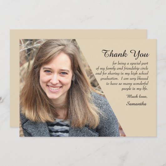 Dankbare Graduate Foto Card Ankündigung (Vorne/Hinten)