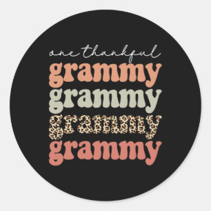 Dankbare Grammy Herbstbaum Herbstlaube Thanksgivi Runder Aufkleber