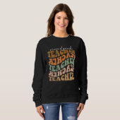 Dankbare Grundschullehrerin Retro Herbst Stimmung  Sweatshirt (Vorne ganz)