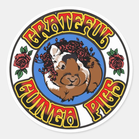 Dankbare Guinea Pig Runder Aufkleber (Vorderseite)