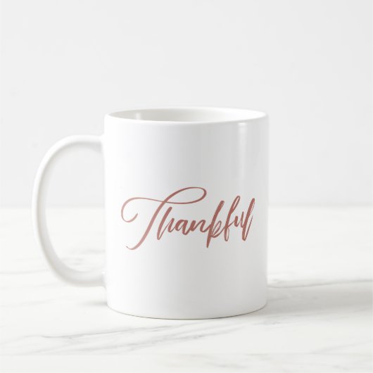 Dankbare handgeschriebene Typografie Kaffeetasse (Links)