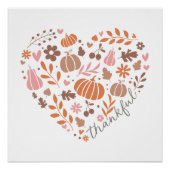 Dankbare Herbst-Herbst-Grafik Poster (Vorderseite)