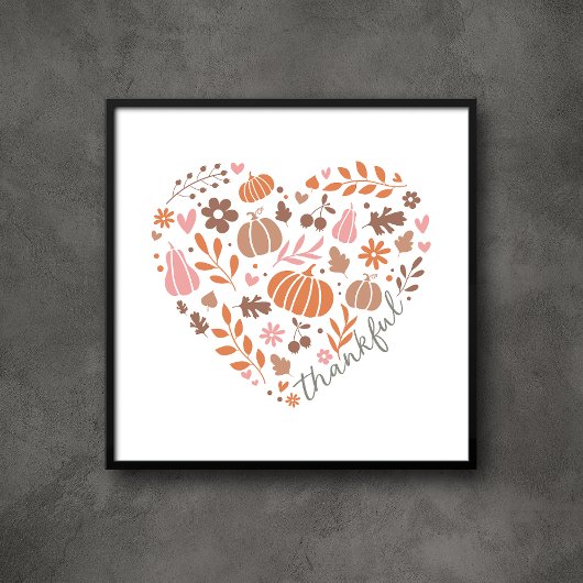 Dankbare Herbst-Herbst-Grafik Poster