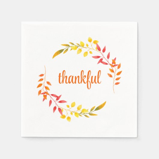 Dankbare Herbst-Herbstfarben Moderner Erntedank Serviette (Vorderseite)