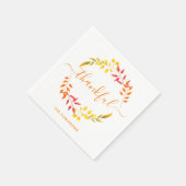 Dankbare Herbst-Herbstfarben Moderner Erntedank Serviette (Ecke)