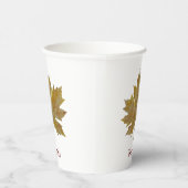 Dankbare Herbstblätter in Herbstfarben Papiertasse Pappbecher (Rechts)