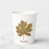 Dankbare Herbstblätter in Herbstfarben Papiertasse Pappbecher (Vorderseite)