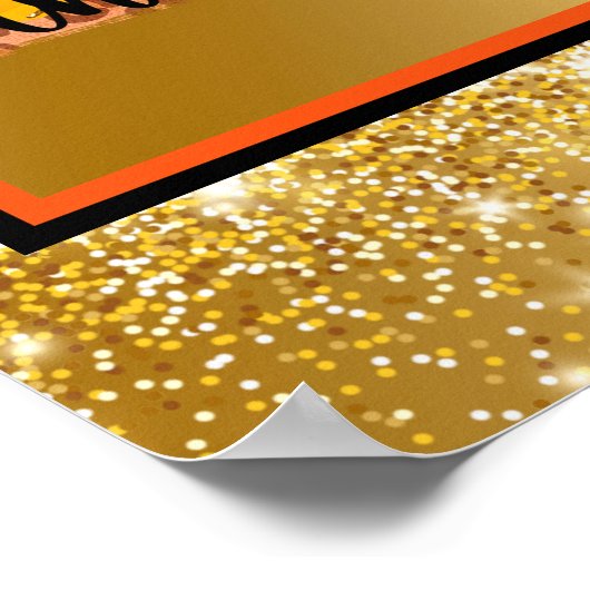 Dankbare Herbsteinstellung von Text und Farbe Poster (Ecke)