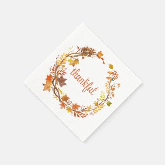 Dankbare Herbstfarben Herbst Moderner Erntedank Serviette (Ecke)