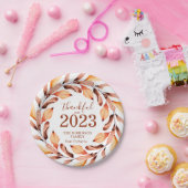 Dankbare Herbstlaub Personalisierter Erntedank Pappteller (Party)