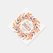 Dankbare Herbstlaub Personalisierter Erntedank Serviette (Ecke)
