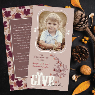 Dankbare herbstliche Blätter Thanksgiving-Foto Feiertagskarte