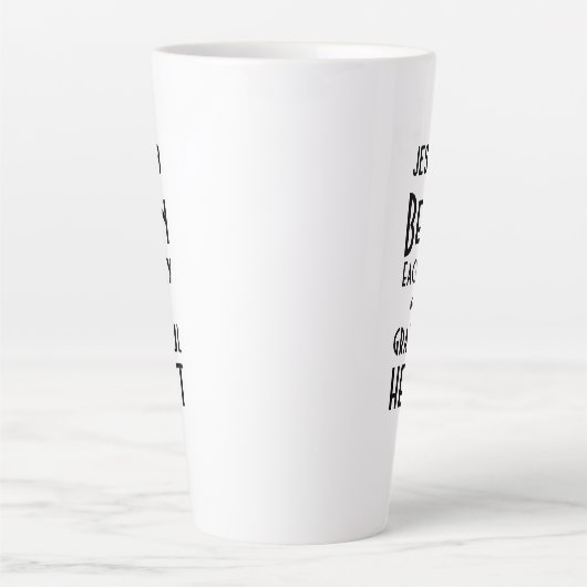 Dankbare Herz-Zitat Monogramm Name Tall Latte Tass Milchtasse (Vorderseite)